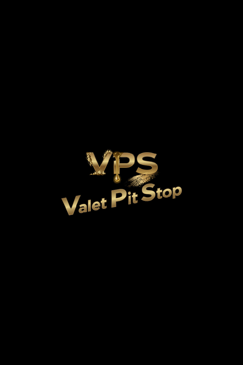 Gold “VPS Valet Pit Stop” logo featuring a stylized car and tire-track graphic on a black background.